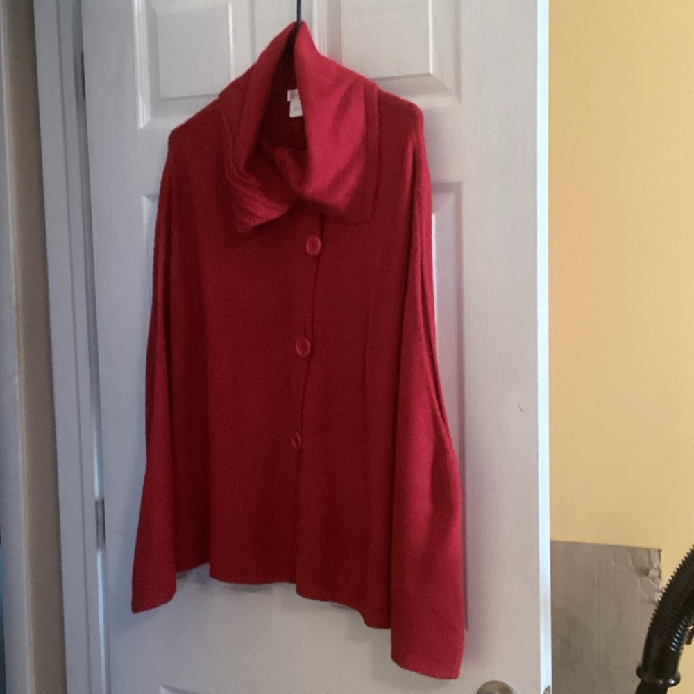 Elegant Red Cowl Neck Sweater